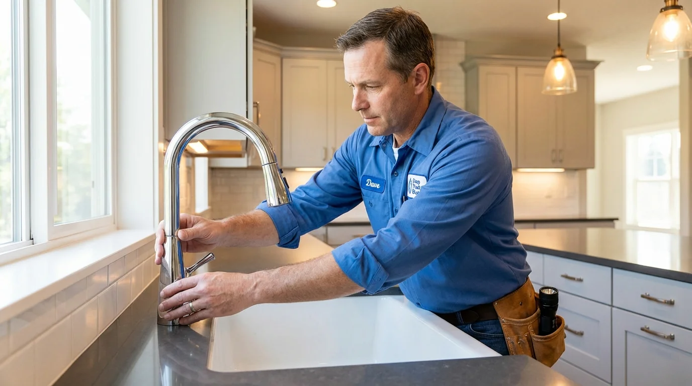 Kitchen faucet installation by Johns Plumbing LLC in Preston